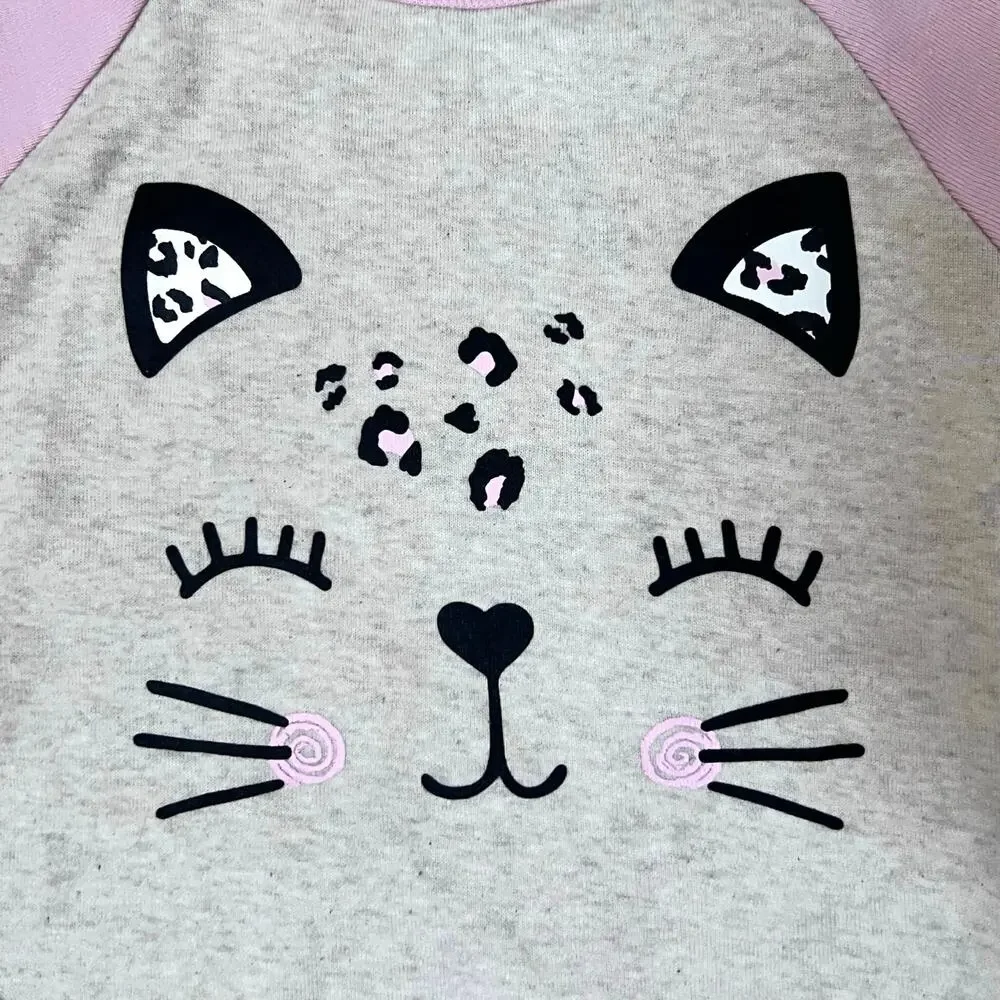 🍄3/$15 Wonder Nation Pajama Set Girls 2T Two Piece Leopard Cat Sleepwear